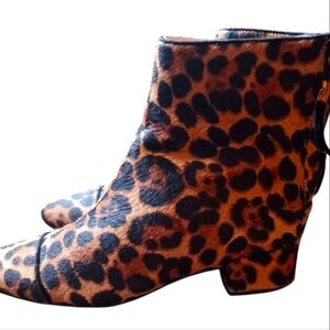 J.Crew Fur Leopard Skin  Calf Boots size 6